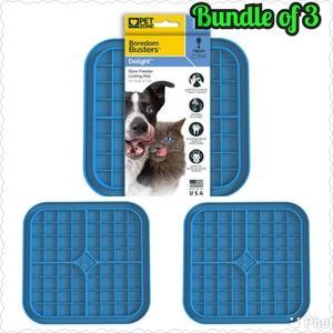 3 Pet Zone Boredom Busters Delight Blue Slow Feeder Licking Mat Stress Cat Dog